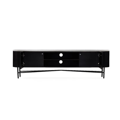 Lucas Media Stand - Black w/ Marble Top - Multiple Sizes