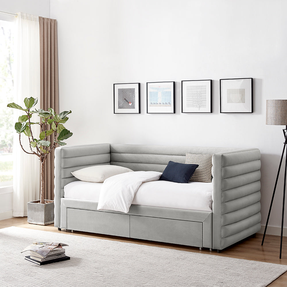 Bellatrix Day Bed (LB79) - Grey Velvet