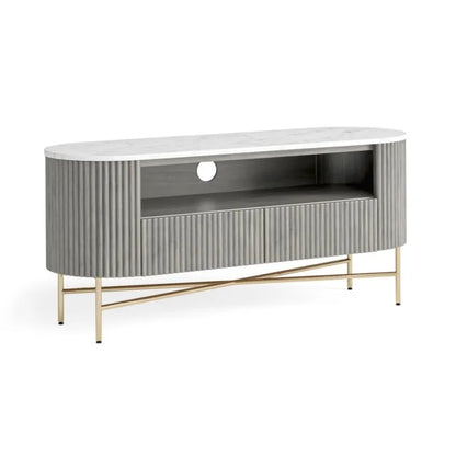 Isabella TV Stand - Grey w/ Marble Top - Multiple Sizes