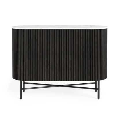 Lucas Sideboard - Black w/ Marble Top - Multiple Sizes