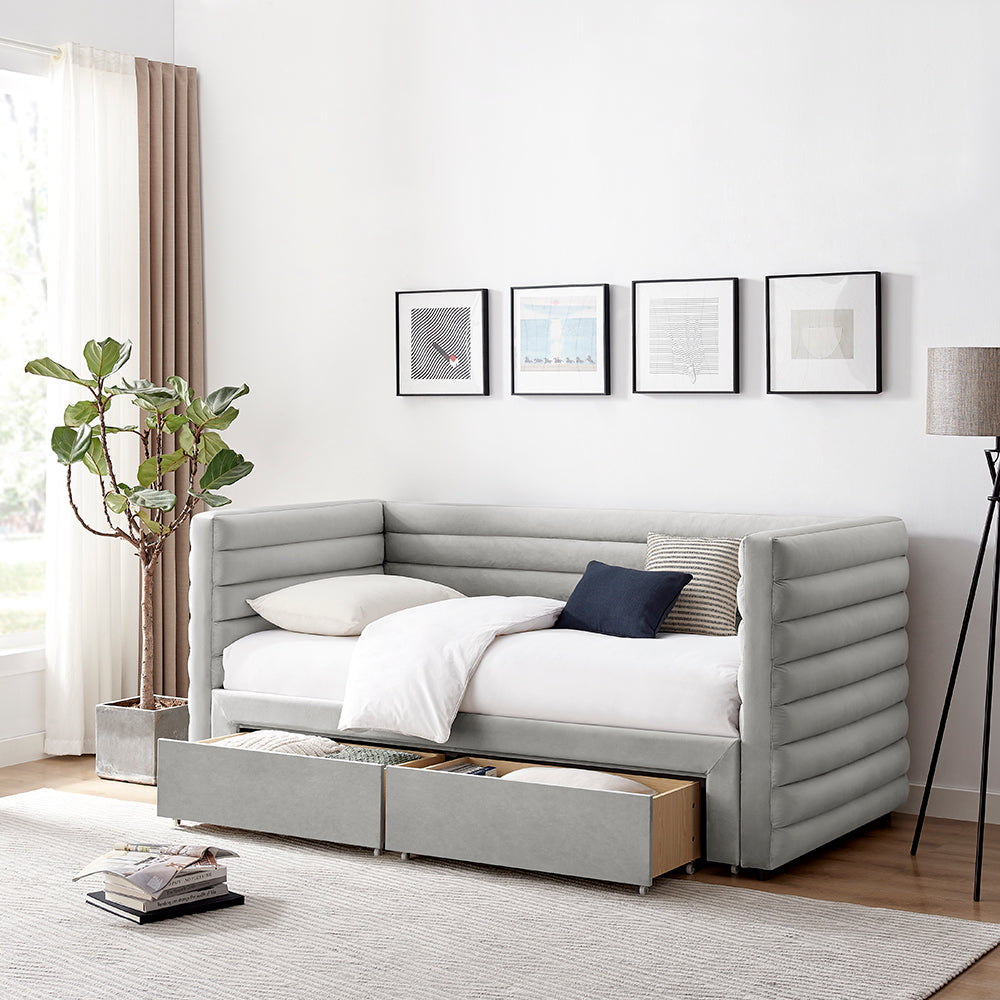 Bellatrix Day Bed (LB79) - Grey Velvet