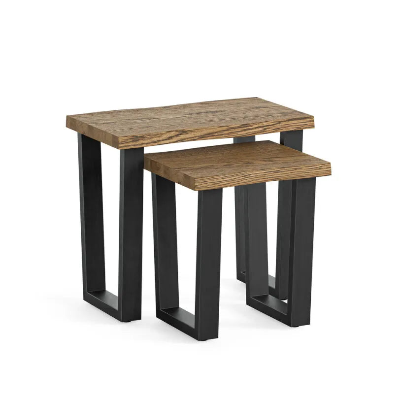 Jersey Nest of Tables - Smoked Oak & Black