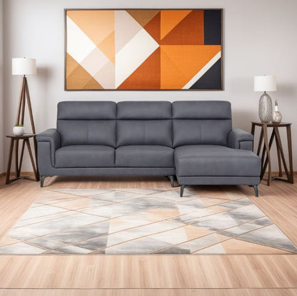 Anthony Sectional - Graphite LHF Chaise w/ Drop-Down Tray