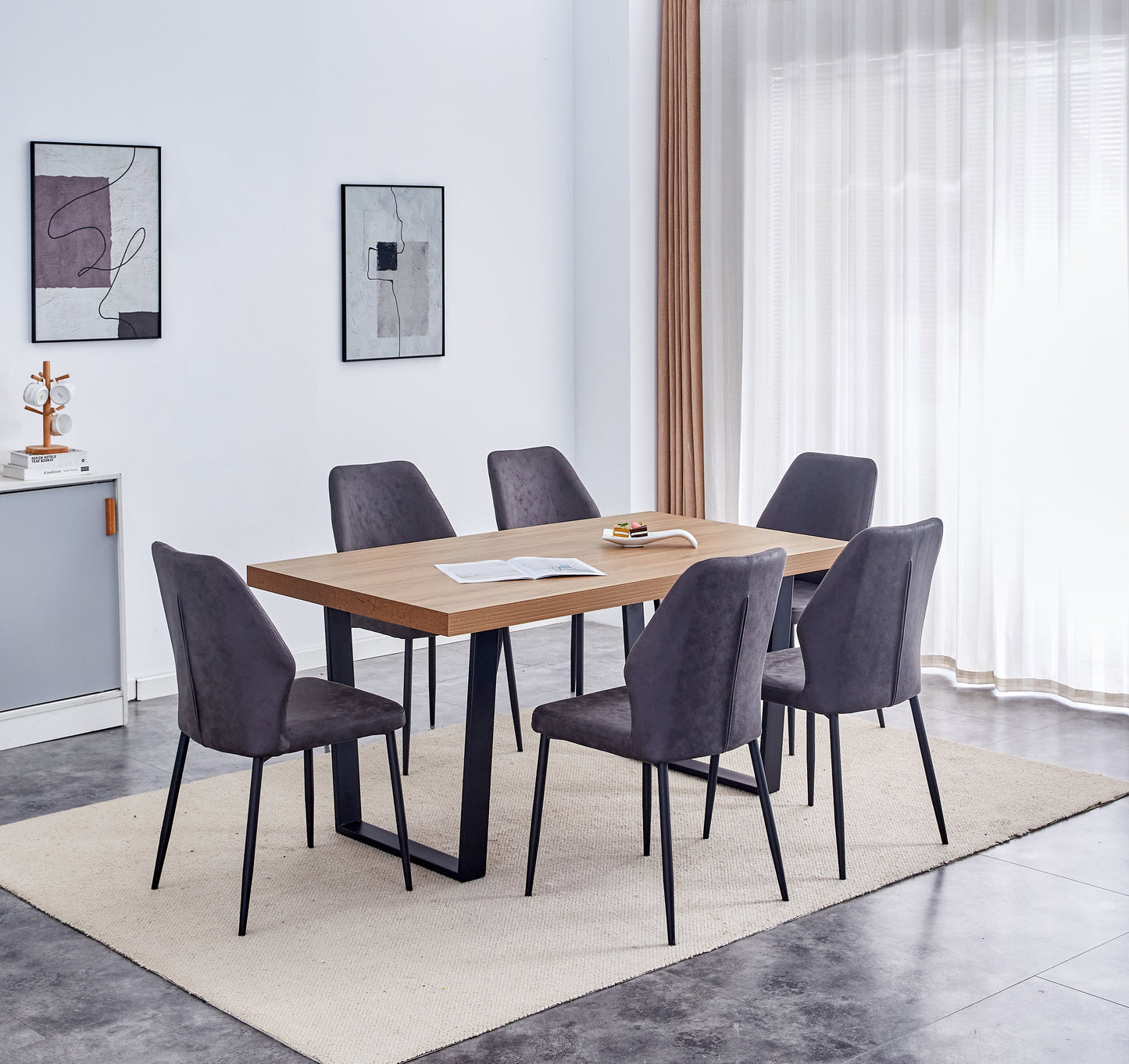 Austin 6' Dining Set - Dark Oak