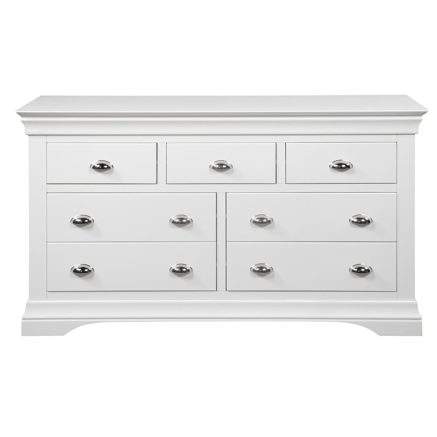 Bella 3+4 Wide Drawer Chest - White