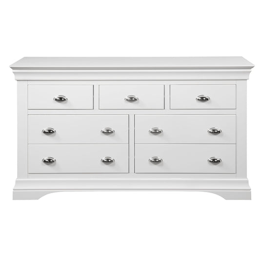 Bella 3+4 Wide Drawer Chest - White