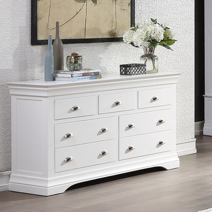 Bella 3+4 Wide Drawer Chest - White