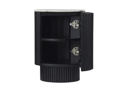 Lucas Side Table - Black w/ Marble Top
