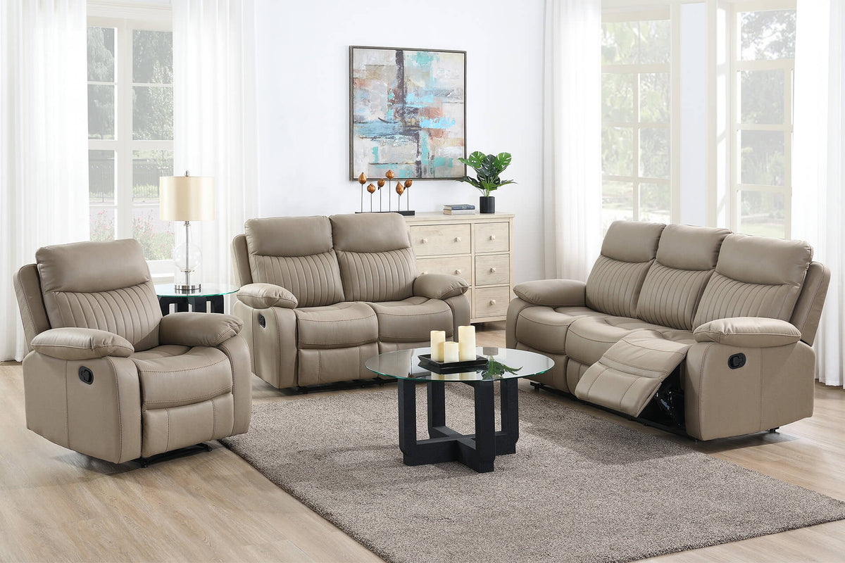 Barkley 3 Seater Manual Recliner Sofa - Brown
