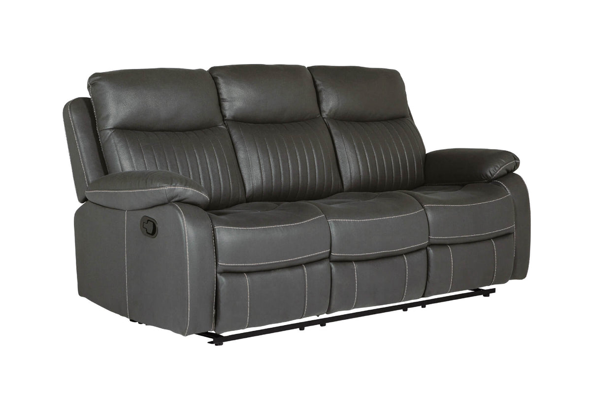 Barkley 3 Seater Manual Recliner Sofa - Dark Grey