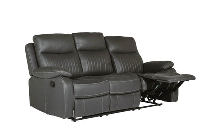 Barkley 3 Seater Manual Recliner Sofa - Dark Grey