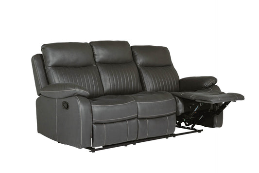 Barkley 3 Seater Manual Recliner Sofa - Dark Grey