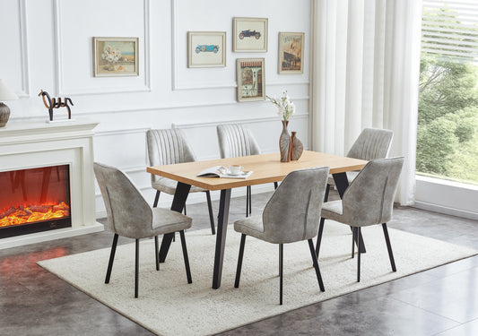 Barkly 6' Dining Set - Oak & Grey