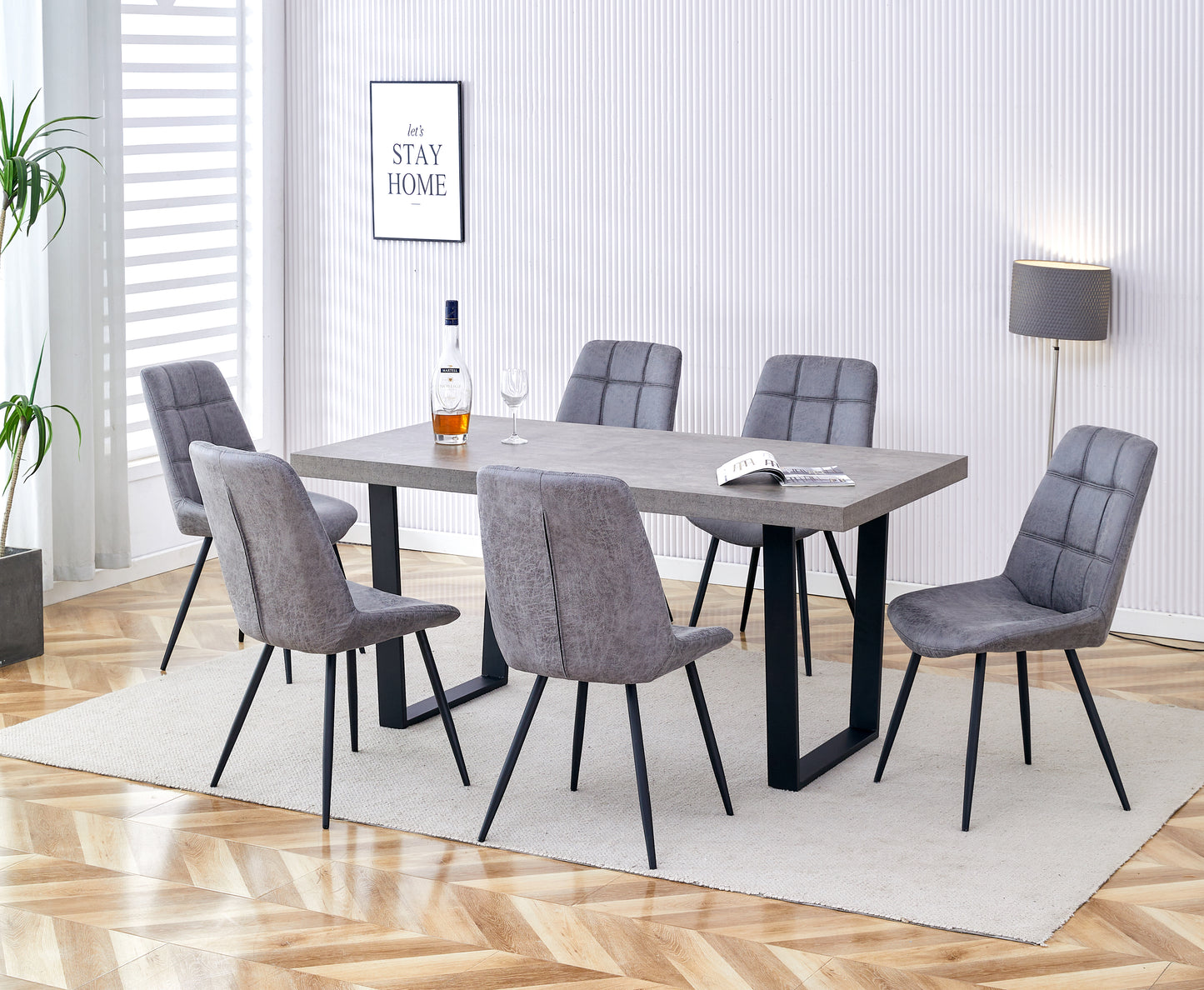 Beverly 6' Dining Set - Grey