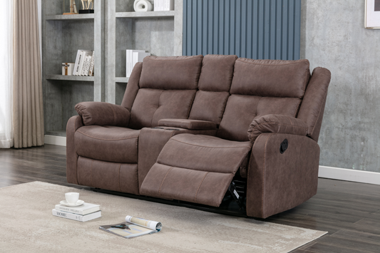 Casey 2 Seater - Chestnut w/ Console