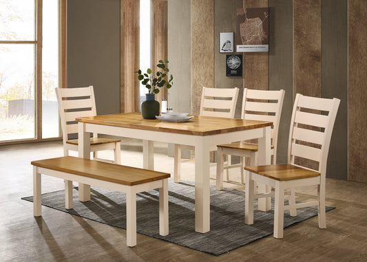 Chelsea 5' Dining Set - Cream & Oak