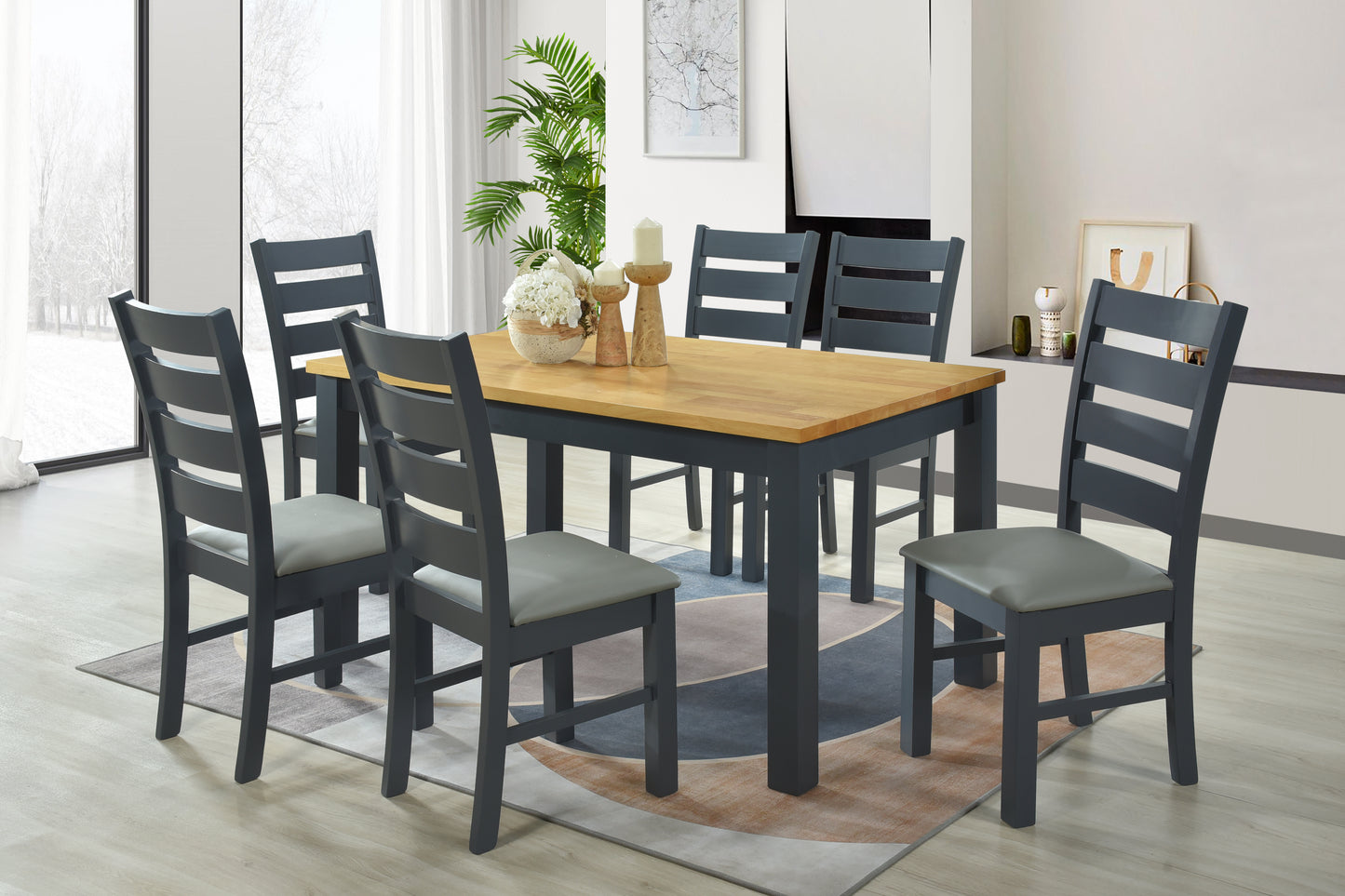 Columbia 5' Dining Set - Charcoal