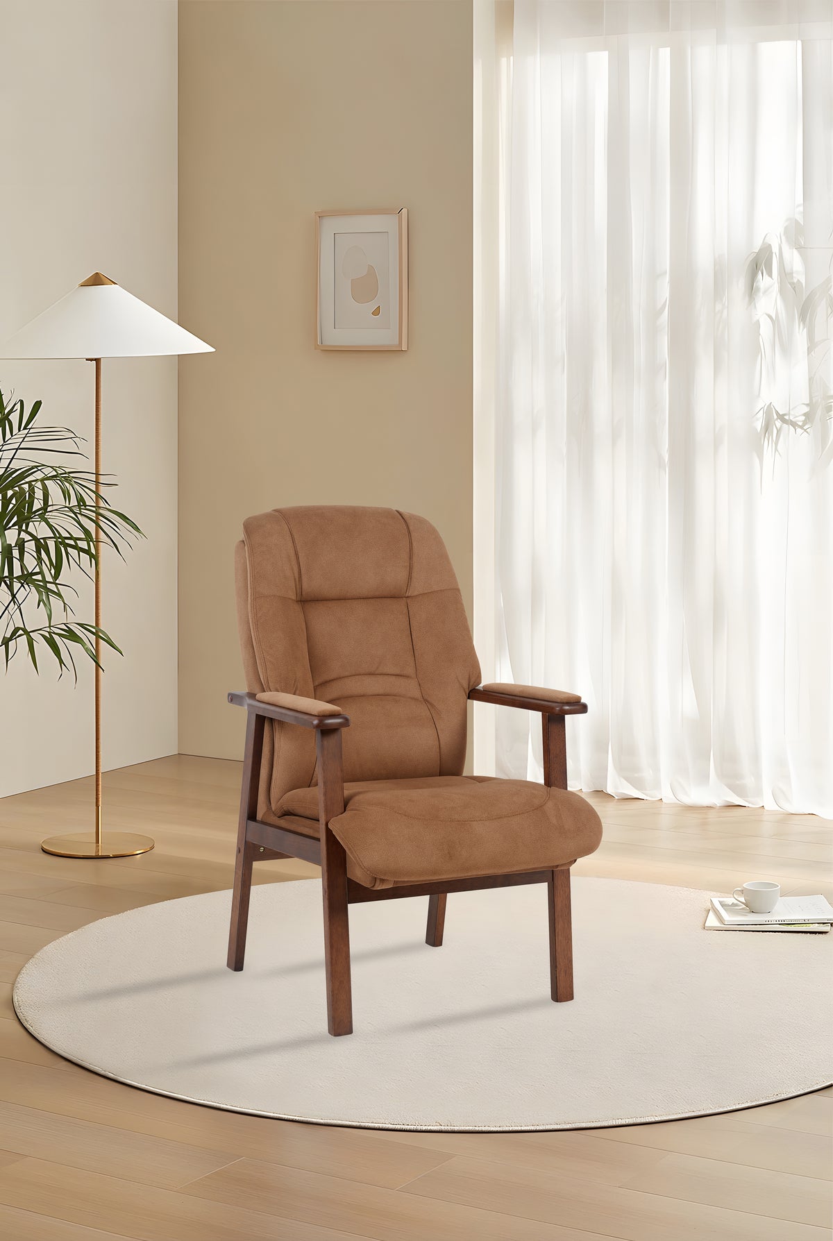 Enid Fireside Chair - Brown