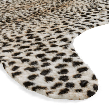 Faux Fur Rug - Cheetah Print Brown/White