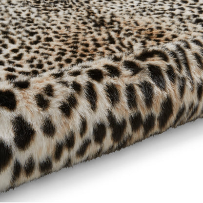Faux Fur Rug - Cheetah Print Brown/White
