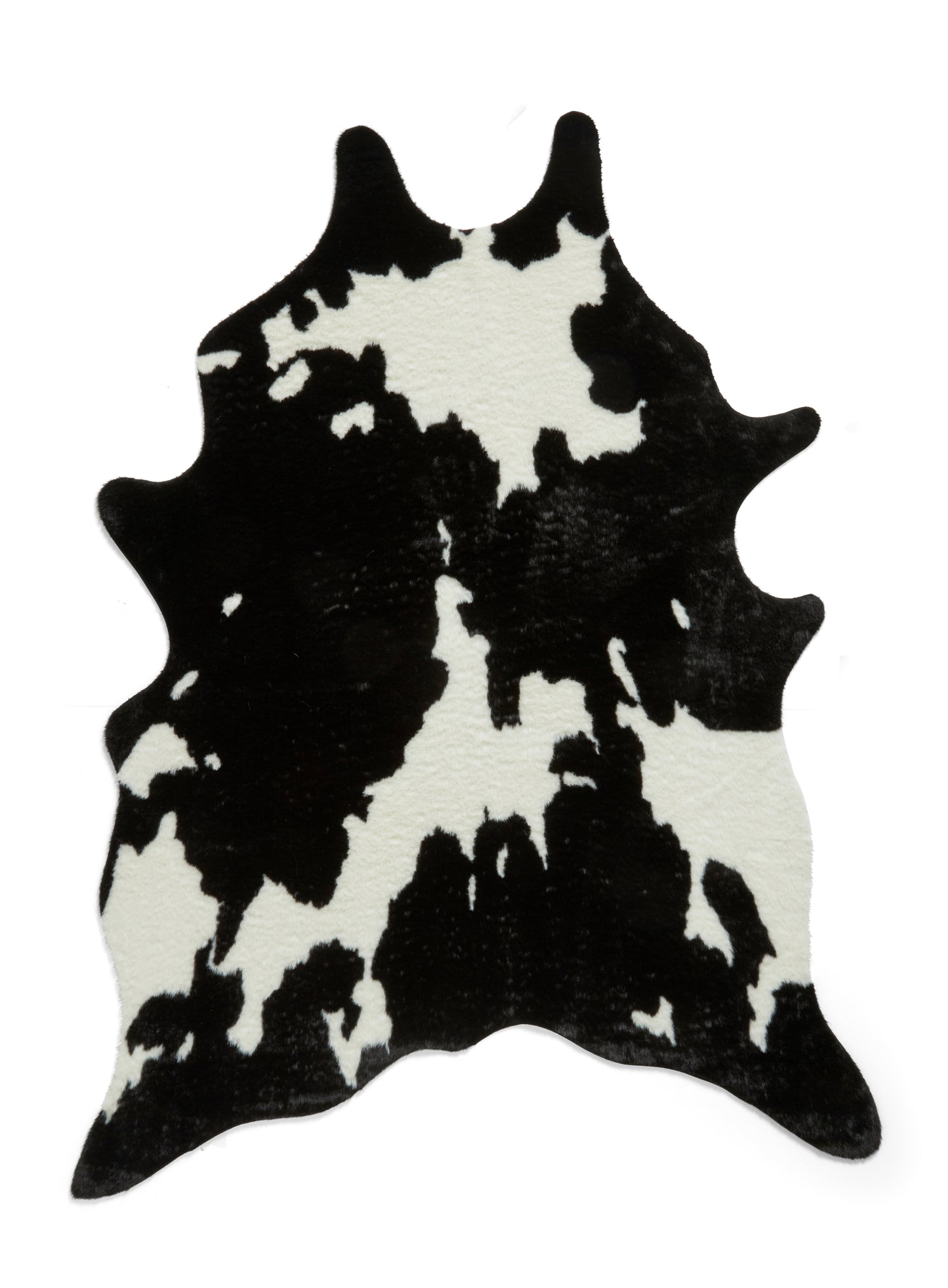 Faux Fur Rug - Cow Print Black/White