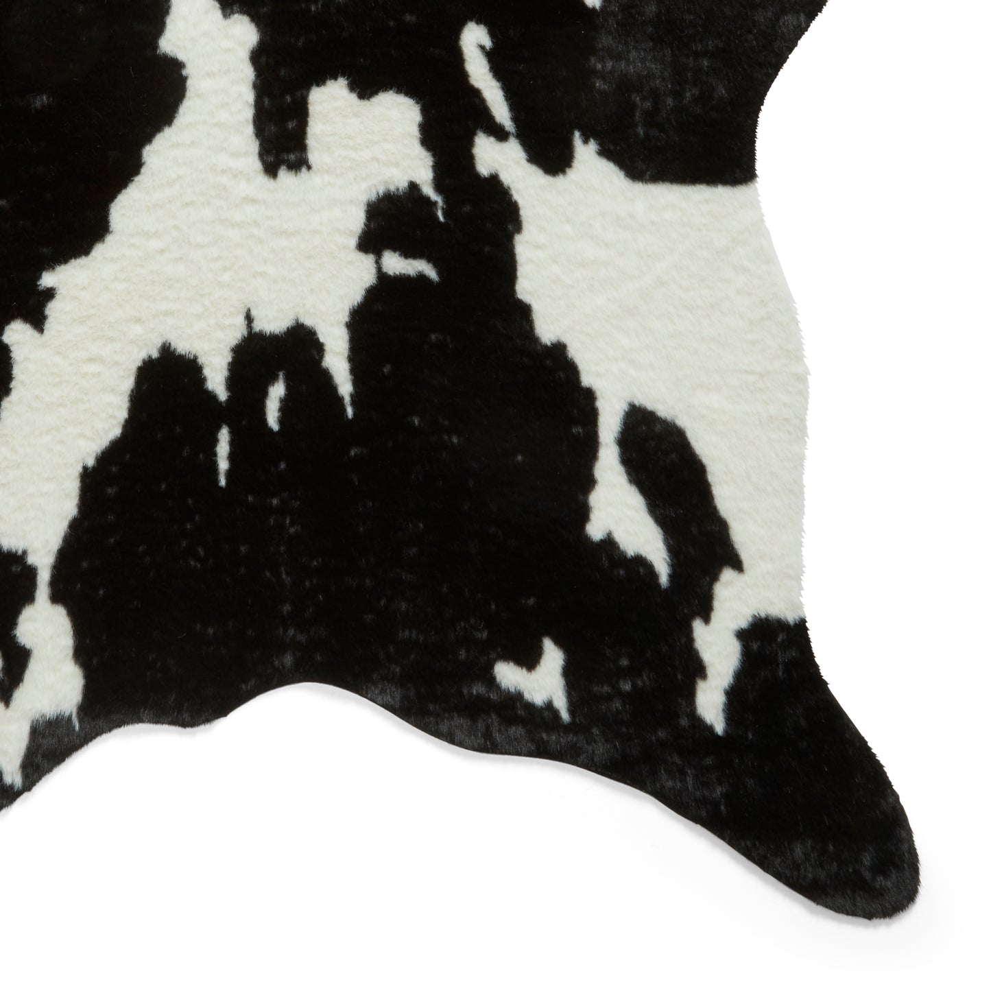 Faux Fur Rug - Cow Print Black/White