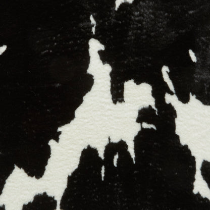Faux Fur Rug - Cow Print Black/White