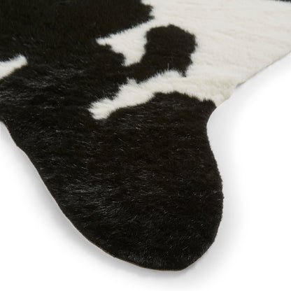 Faux Fur Rug - Cow Print Black/White