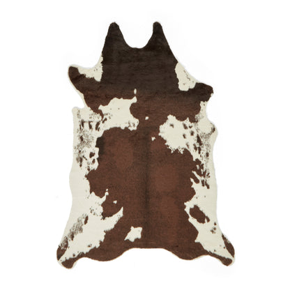 Faux Fur Rug - Cow Print Brown/White