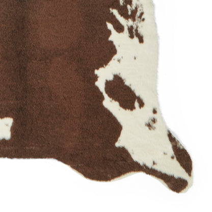Faux Fur Rug - Cow Print Brown/White