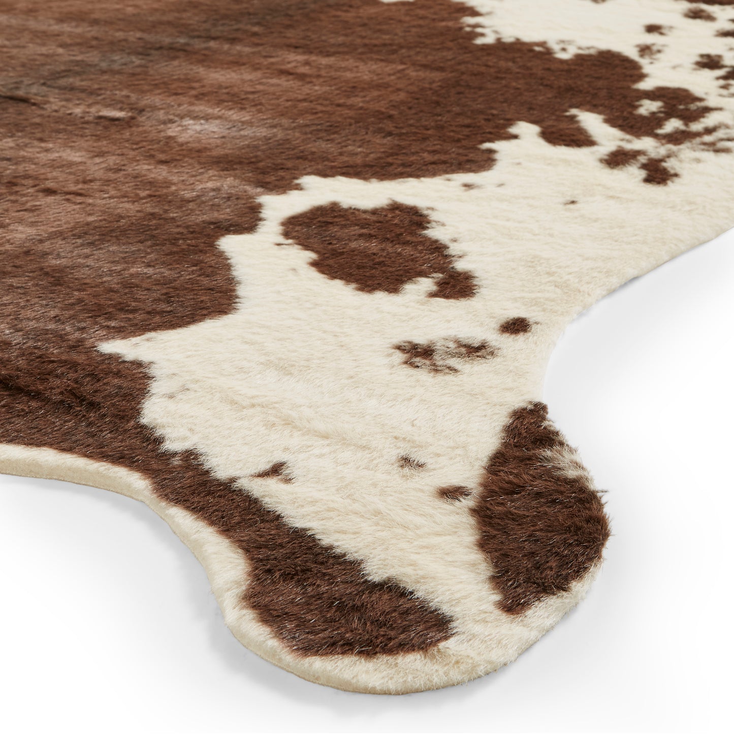 Faux Fur Rug - Cow Print Brown/White