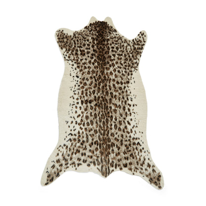 Faux Fur Rug - Leopard Print Brown/White