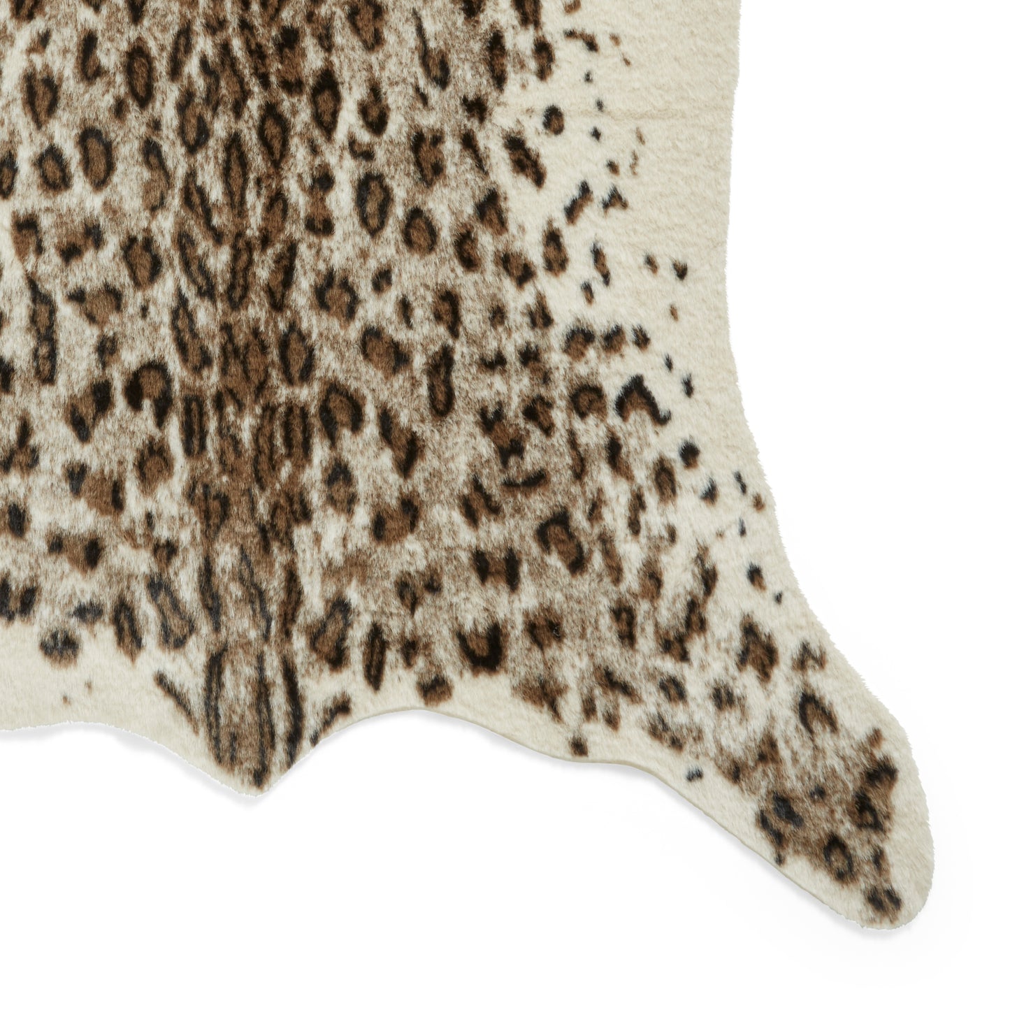 Faux Fur Rug - Leopard Print Brown/White