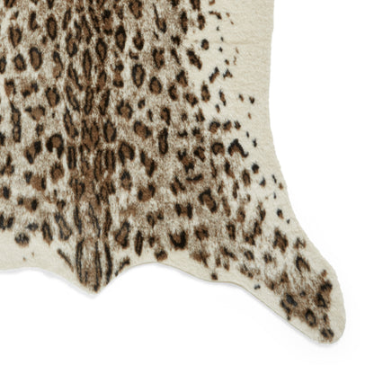 Faux Fur Rug - Leopard Print Brown/White