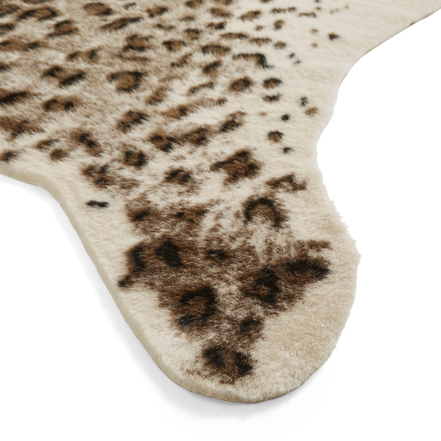 Faux Fur Rug - Leopard Print Brown/White