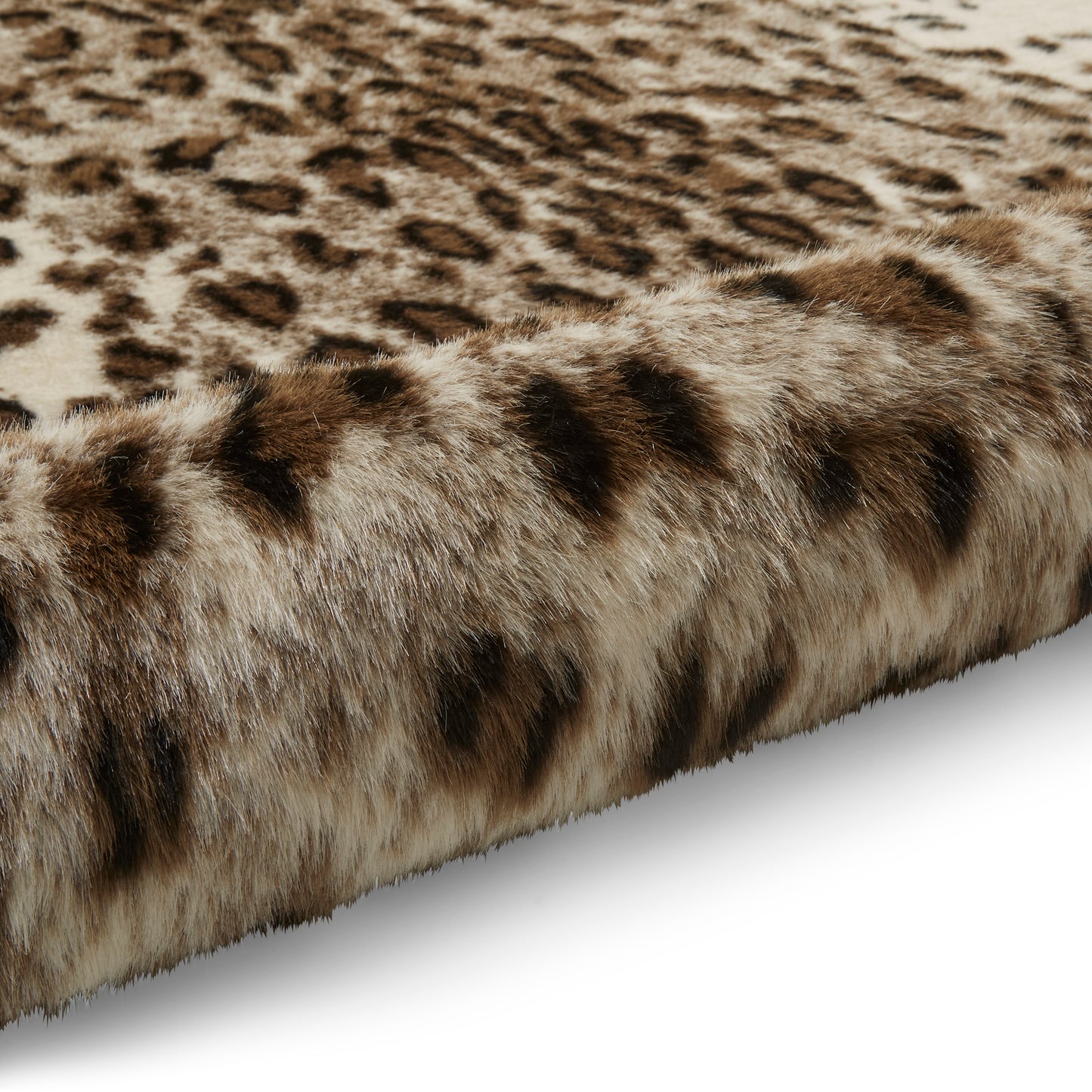 Faux Fur Rug - Leopard Print Brown/White