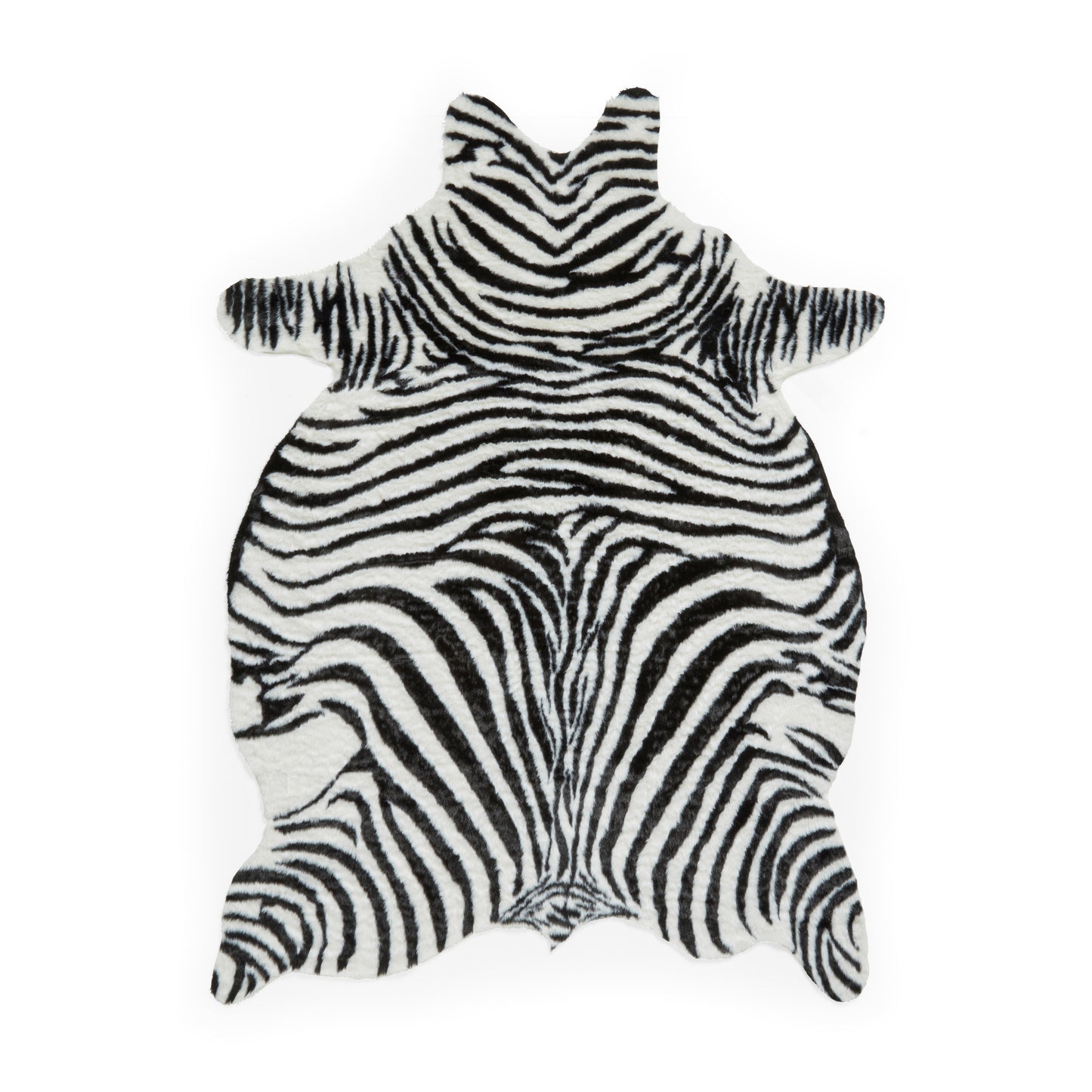 Faux Fur Rug - Zebra Print Black/White