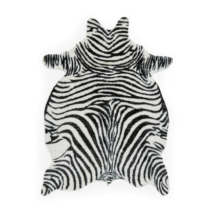 Faux Fur Rug - Zebra Print Black/White