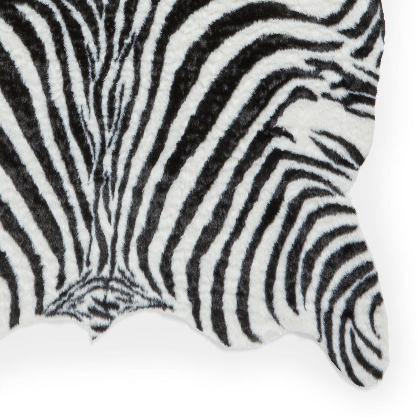 Faux Fur Rug - Zebra Print Black/White