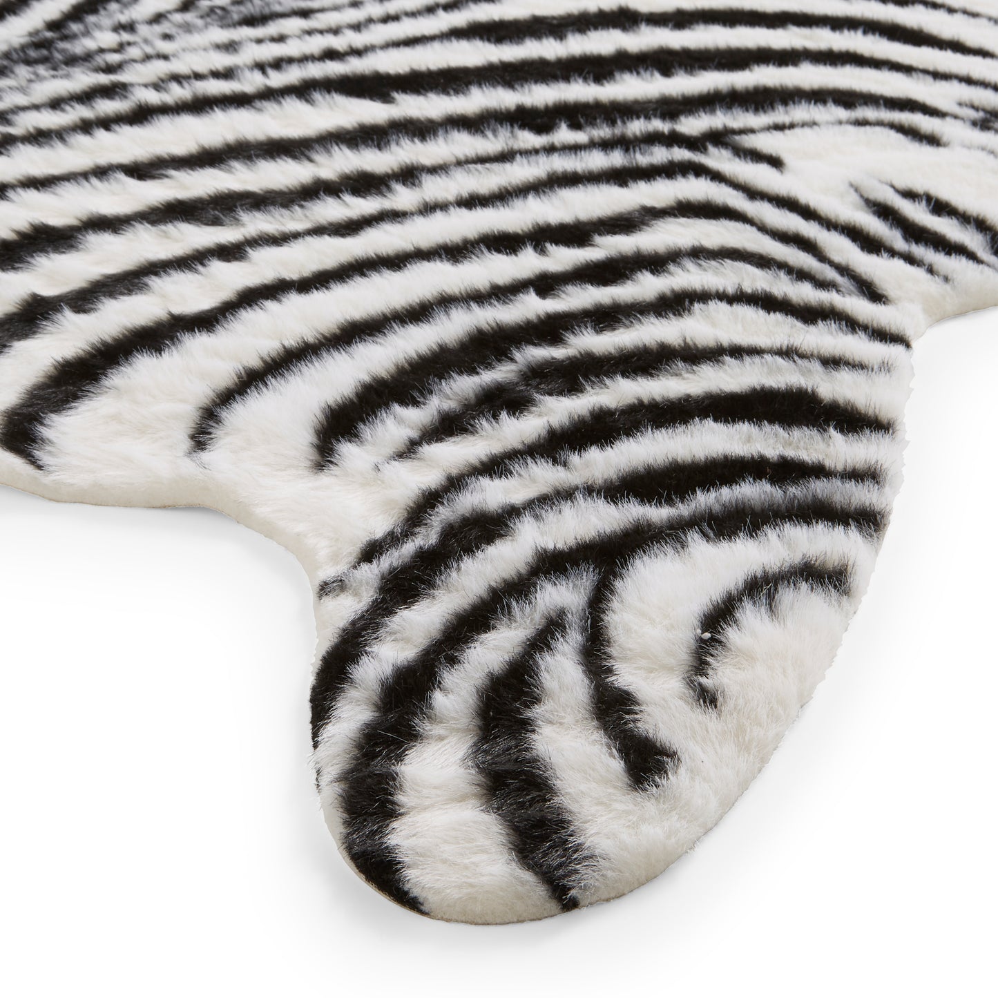 Faux Fur Rug - Zebra Print Black/White