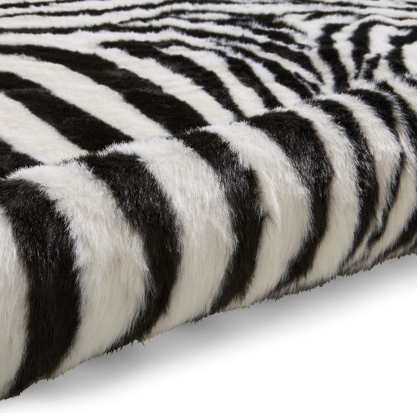 Faux Fur Rug - Zebra Print Black/White