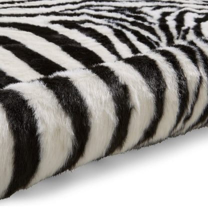 Faux Fur Rug - Zebra Print Black/White