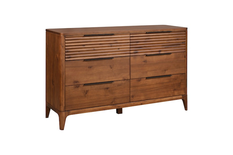 Francesca 6 Drawer Wide Chest - Walnut Finish