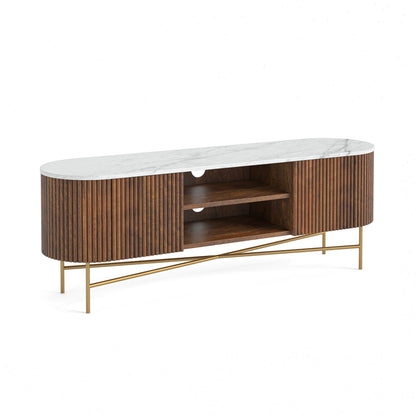 Harvard TV Stand - Walnut w/ Marble Top - Multiple Sizes
