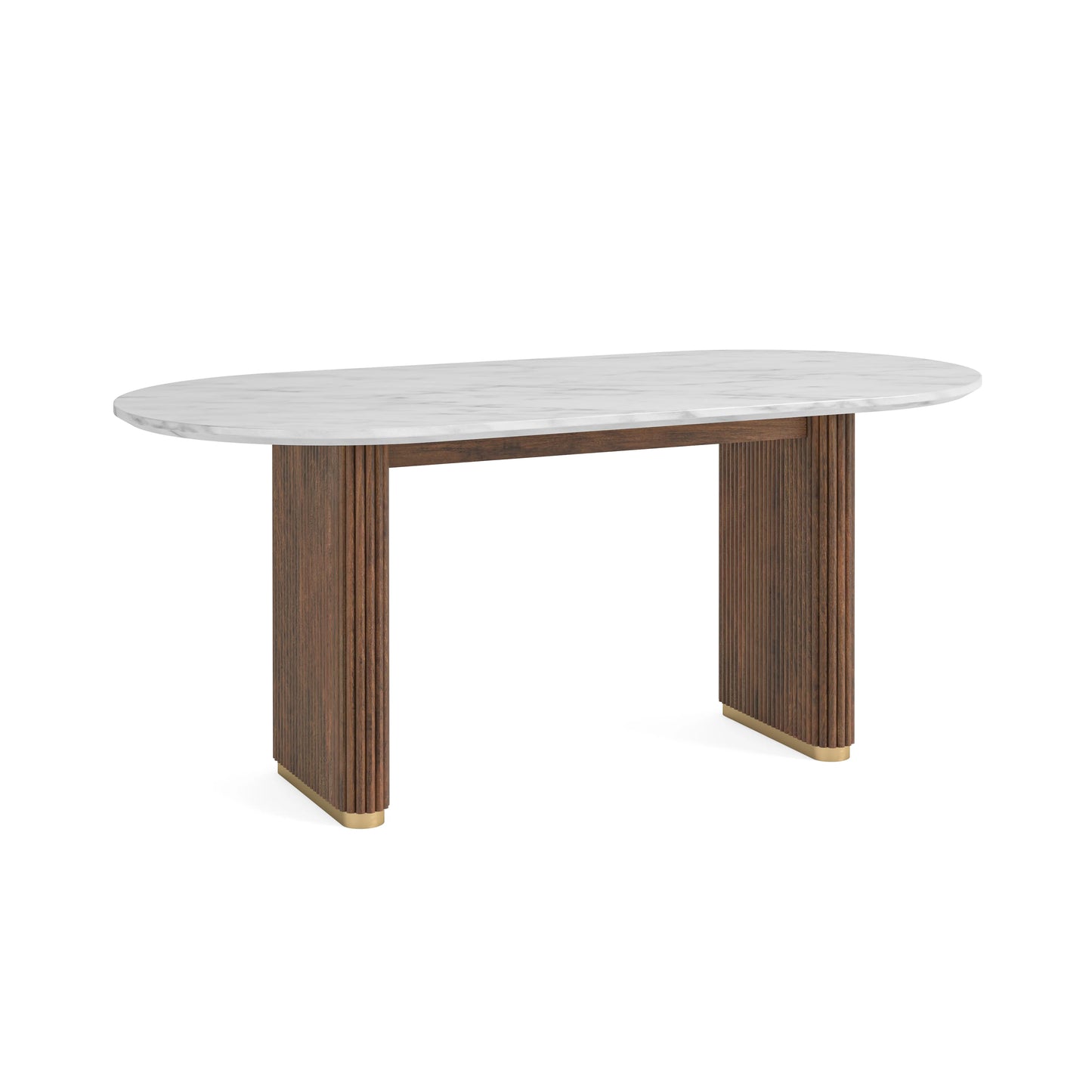 Harvard Oval Dining Table - Walnut w/ Marble Top