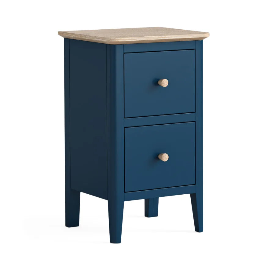 Marlow 3 Drawer Narrow Bedside Locker - Navy