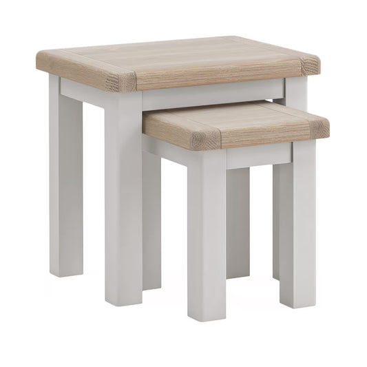Salcombe Nest of Tables - Light Grey