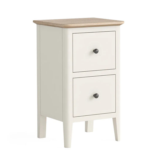 Marlow 3 Drawer Narrow Bedside Locker - Coconut Milk