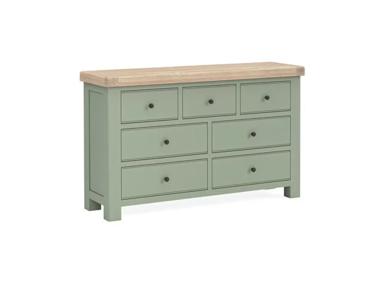 Salcombe 3 Over 4 Drawer Chest - Sage