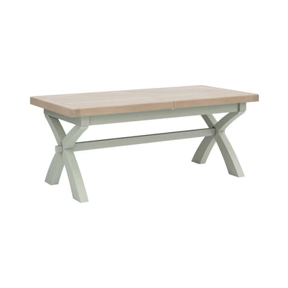 Salcombe Cross Leg Extendable Dining Table - Sage
